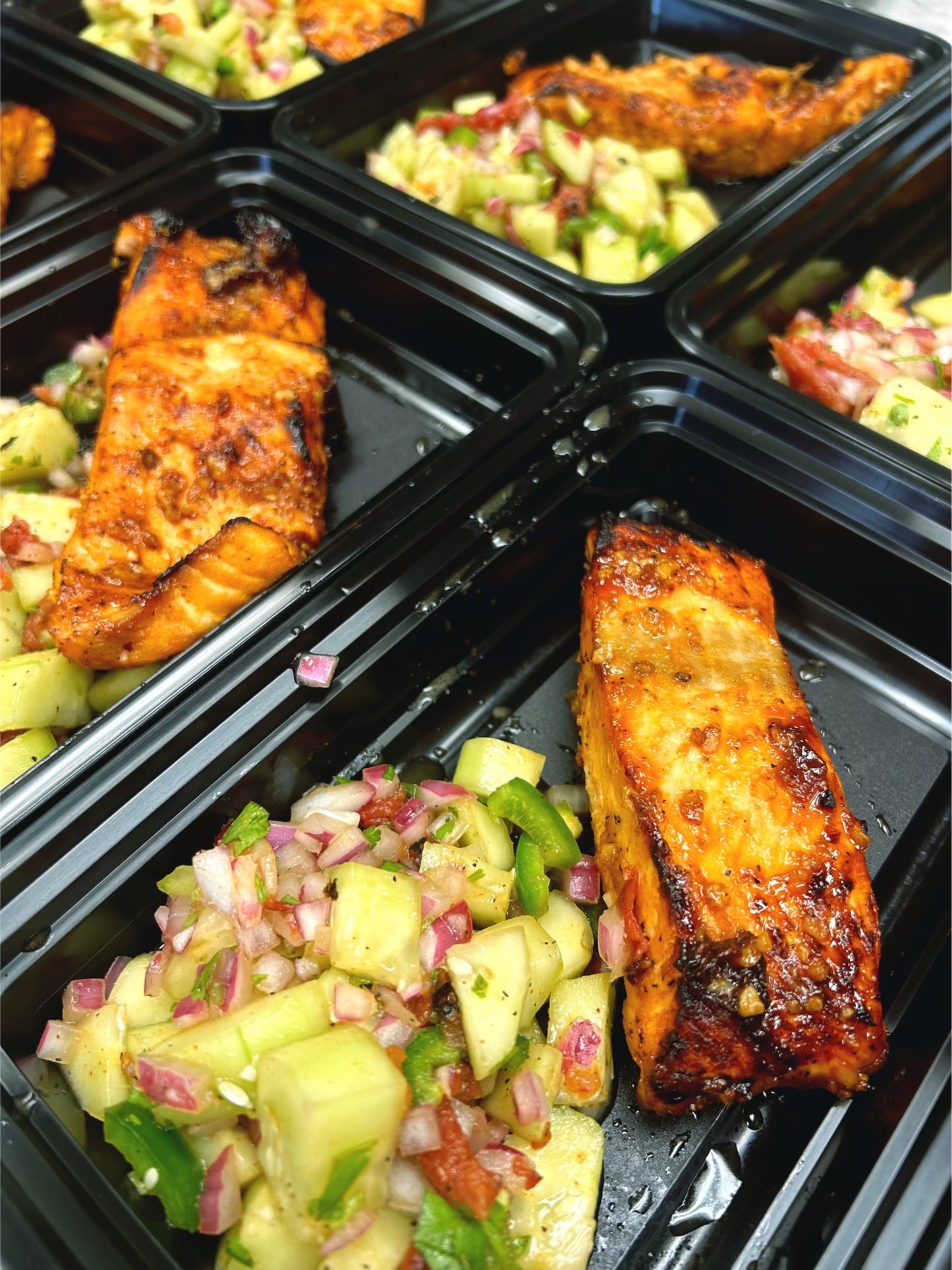 Chipotle Honey Salmon w/Cucumber & Jalapeno Salad